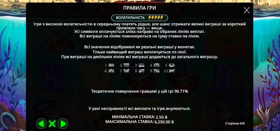 правила гри Big Bass Splash